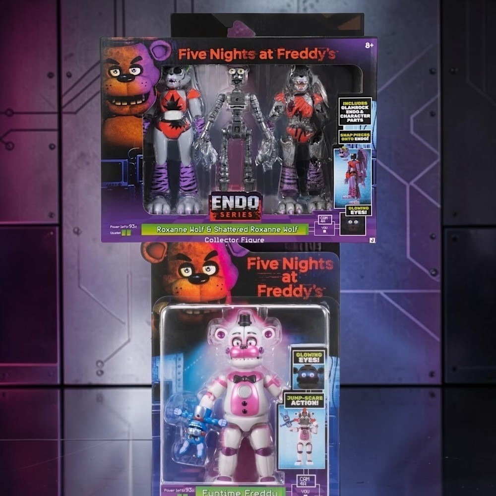 FNAF Funko Roxanne Wolf Shattered Roxanne Endo & Funtime Freddy Figure Lot